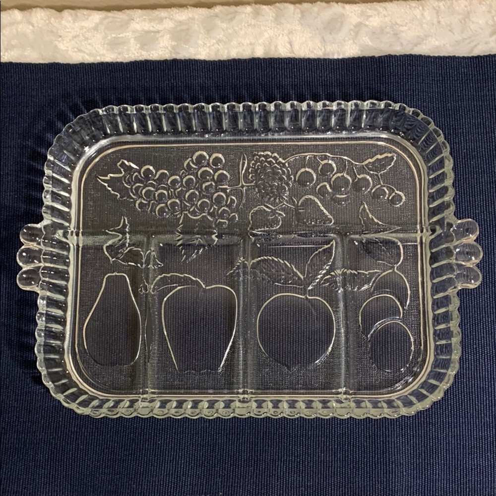 Vintage Indiana Glass 5 Part Relish Tray